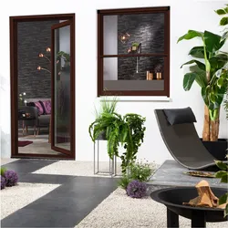 Insektenschutz-Alu-Fensterrollo Bausatz "SMART" 160x160 cm in Braun