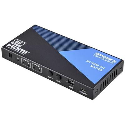 SpeaKa Professional SP-11571776 2+2 Port HDMI-Matrix-Switch Ultra HD-fähig 7680 x 4320 Pixel Schwarz