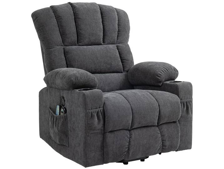 HOMCOM Fernsehsessel mit Aufstehhilfe Relaxsessel mit Heiz- und Massagefunktion