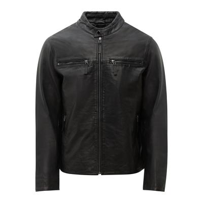 Lederjacke RICANO "Lederjacke Traveller", Herren, Gr. XXL, schwarz, Obermaterial: 100% Lammnappaleder LANA. Futter: 100% Polyester PES., figurbetont, hoch geschlossener Ausschnitt, Jacken, Handgefertigt aus echtem Leder