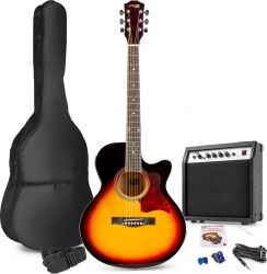 Western Guitar, halvakustisk "Komplet Guitarpakke" 40W guitar-forstærker, taske