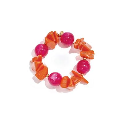 Perlenarmband ADELIA´S "LIVAYA LIVAYA Armbänder Armband Perlenarmband aus Acryl", rosarot, Armbänder, Damen, Edelstahl, Perlenarmband, stylisch mit markanten, unterschiedlich geformten Perlen