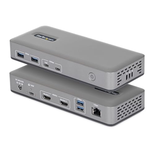 StarTech USB-C Dockingstation met Dual 4K 60Hz HDMI, 100W Power Delivery, 1GbE en 6x USB 10Gbps voor Windows