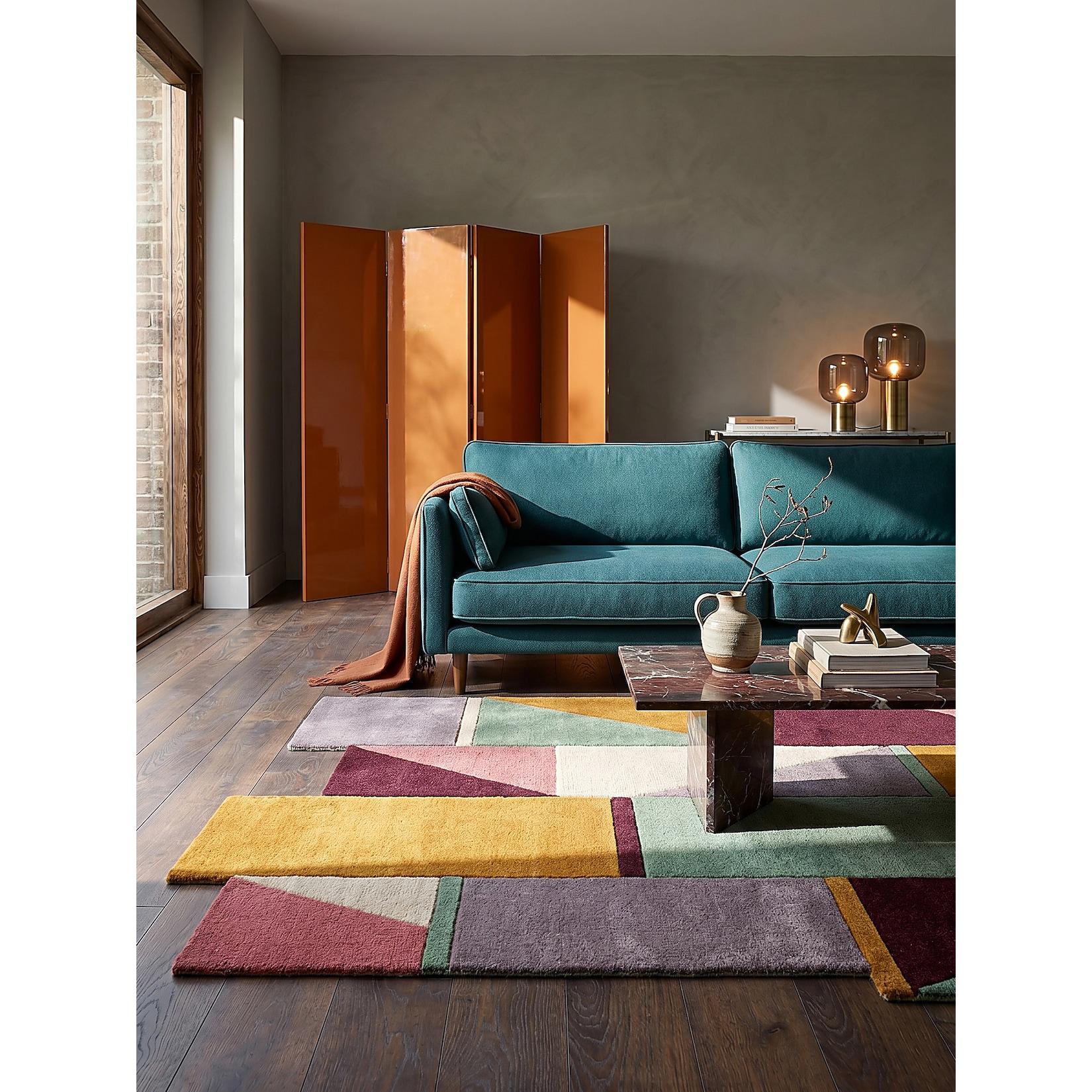 Wollteppich Kurzflor Pastell-Bunt 120 x 180 cm - HALLEIN Kadima