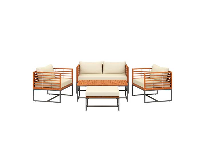 Lounge Holz MAVIS schwarz/natur/creme