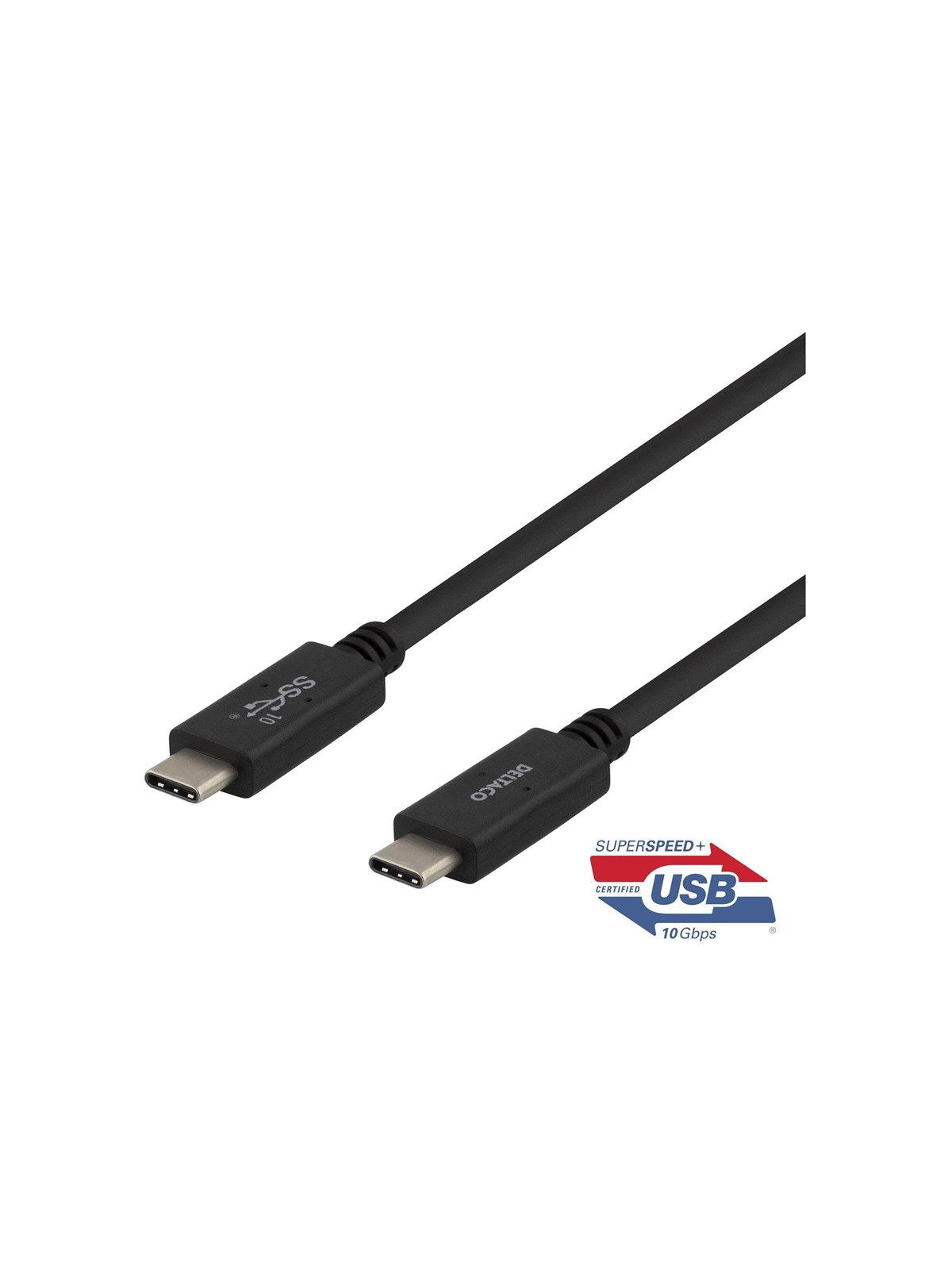 Deltaco - USB-C cable - 24 pin USB-C to 24 pin USB-C - 50 cm