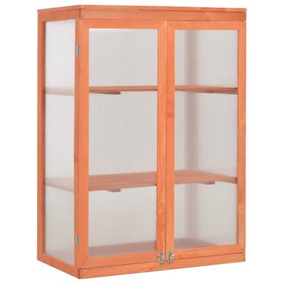 Helloshop26 - Gewächshauszelt für Pflanzen Blumen und Gemüse Holz 75 x 47 x 109 cm braun 02_0044652