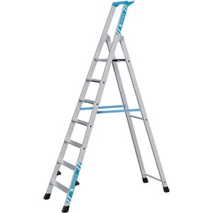 Zarges Stehleiter Nova S, 42457, mit Plattform, aus Aluminium, bis 150kg, mit 7 Stufen