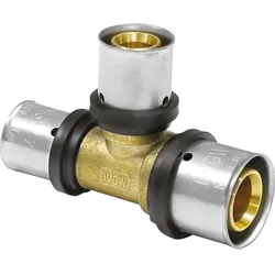 Pressfitting T-Stück reduziert - DVGW zertifiziert / Kontur TH (Ausführung: 40 - 40 - 32 mm)