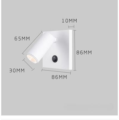 Friendly Fresh Finds LED Wall Lamp Bedside Reading Light Recessed Wall Mounted Spotlight For Bedroom white cool White(5500 7000k)
