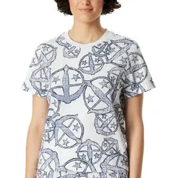 Schiesser Mix and Relax Short Sleeve Shirt Weiß Muster Baumwolle Medium Damen