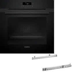 Siemens iQ300 Einbau-Backofen-Set HB271PAL25, HB271ABB3 Backofen + HZ538000 Clip-Auszug, 60 x 60 cm, Deep black inox