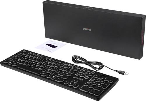Perixx PERIBOARD-317 R DE B Kabelgebunden Tastatur Deutsch, QWERTZ Schwarz Beleuchtet