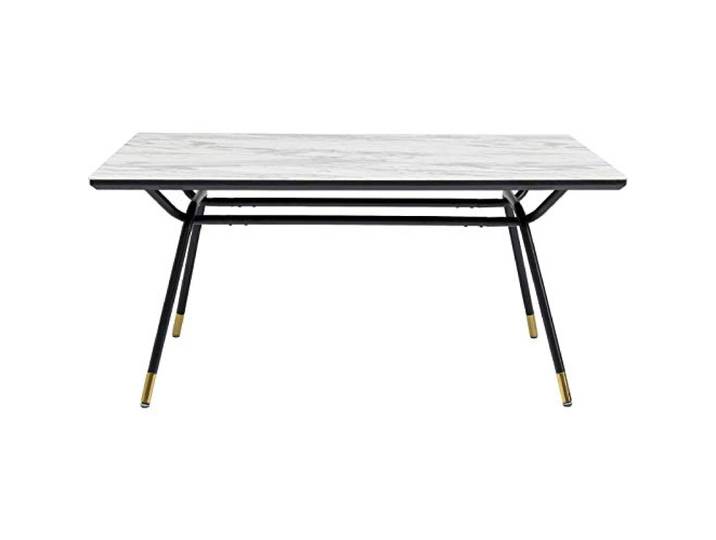 Kare Design Tisch South Beach, Schwarz, Weiß, 4-6 Personen, Sicherheitsglas Tischplatte, Marmor-Look, Industrial Stil, Elegant, Rechteckig, Esszimmer, Küchentisch, Konferenzraum, 75x160x90 cm (HxBxT)