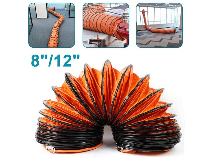 Tuyau de Ventilation 30 cm/12 pouces, PVC, tuyau d'air, tuyau d'air chaud, tuyau extensible, 5 M, tuyau de Ventilation en spirale pour ventilateur de chauffage
