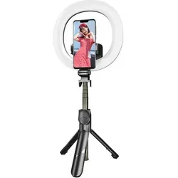 Puluz Selfie stick/ tripod double LED, Selfie Stick, Schwarz