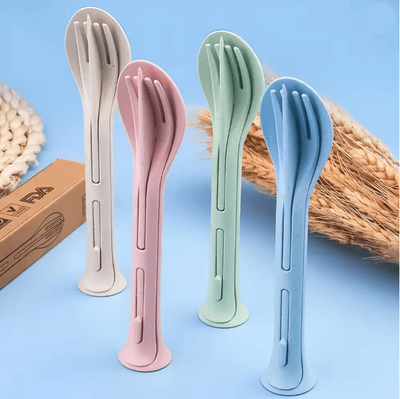 Inspire Essentials EcoTravel Portable Tableware Set pink