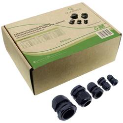 Quadrios 2009CA107 Kabelverschraubung Sortiment wasserdicht PA66 Schwarz (RAL 9005) 1 Set