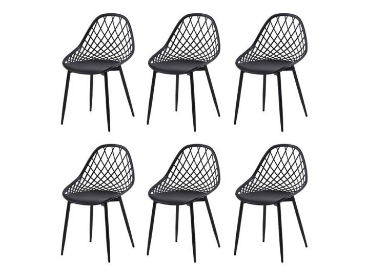 EGGREE Lot de 6 Chaise scandinave avec Pieds en métal Chaise Salon Cuisine Confortable Chaise Salle a Manger Noir
