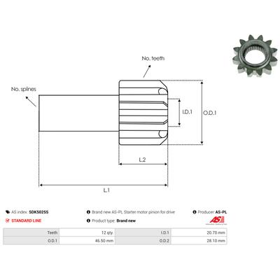 AS-PL Freilaufgetriebe, Starter SDK5025S