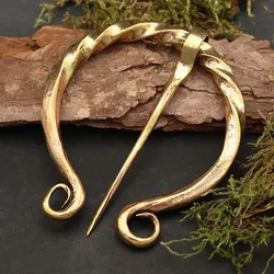 Drachensilber Große Gewandnadel massiv Bronze Fibel Mittelalter - Bronze