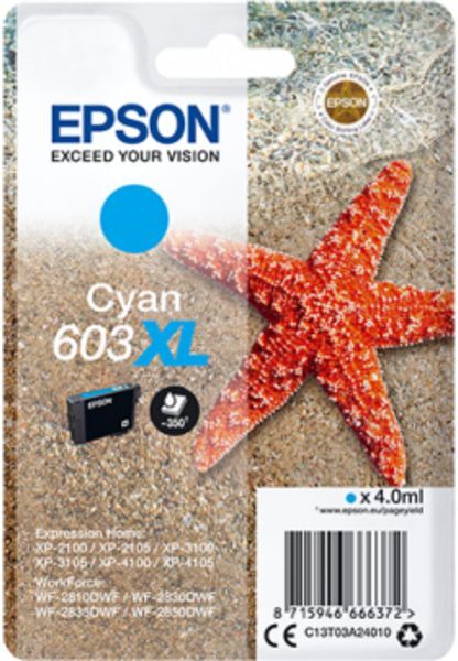 Epson 603XL (C13T03A24010) - Cyan - Cartouche d'encre - Grande capacité Cyan