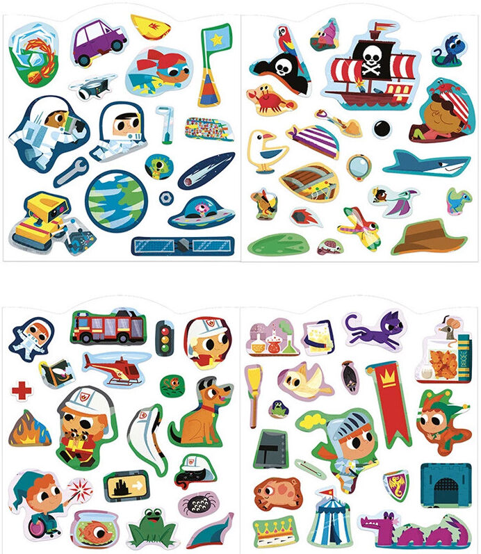 Cahier de 70 Stickers avec 7 décors Aventuriers - Janod