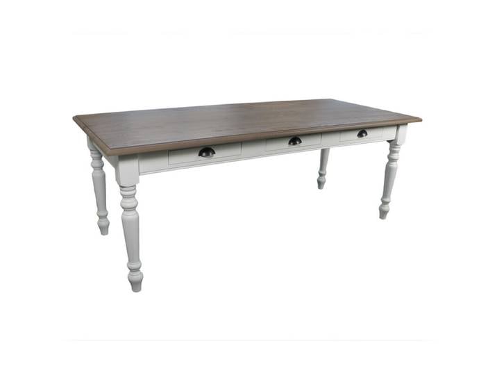 Französischer Landhausstil Esstisch, altweiß braun, 210 cm