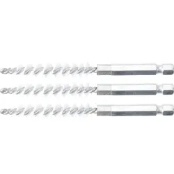 BGS Nylonbürste 8 mm Antrieb Außensechskant 6,3 mm (1/4") 3tlg. - 3078-8-N
