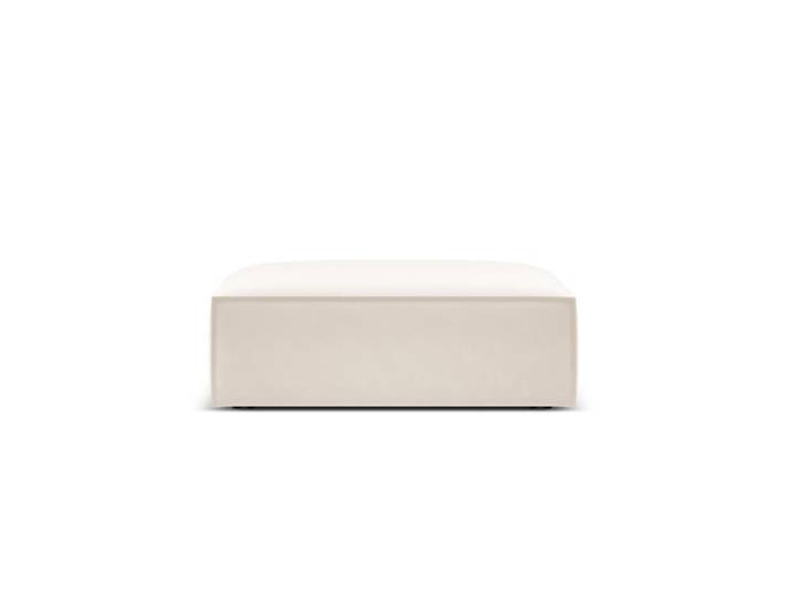 Pouf 1 place en tissu velours beige clair