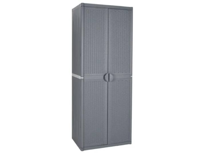Helloshop26 Gartenschrank mit 4 Einlegeböden, 65 x 45 x 172 cm, praktisches Design, aus Polypropylen, Grau 02_0047404