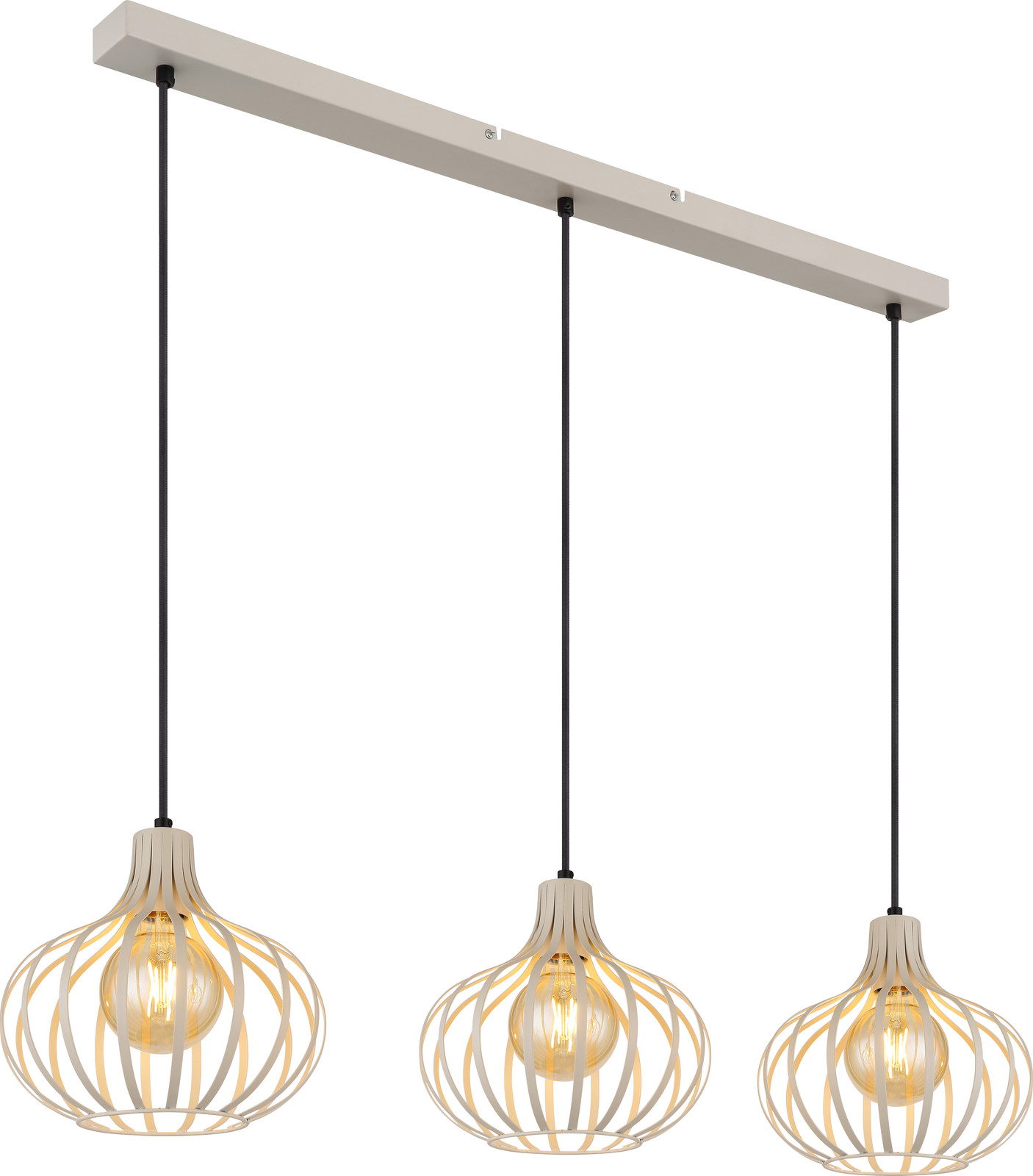NOWA Design hanglamp Mateo 3-lichts beige metal