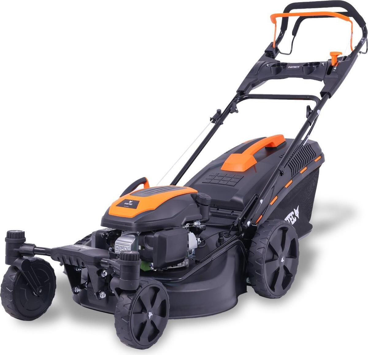 FUXTEC 4in1 Benzin Rasenmäher FX-RM5170agile - 170ccm | 51cm |schwenkbare Vorderachse | 37Kg | 4-Takt | Mulchfunktion | 60L Fangkorb | bis 1000m²