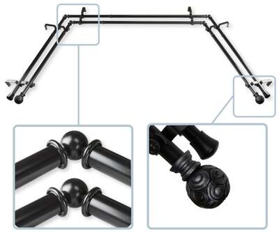 "InStyleDesign Lux 13/16"" Double Bay Window Curtain Rod"