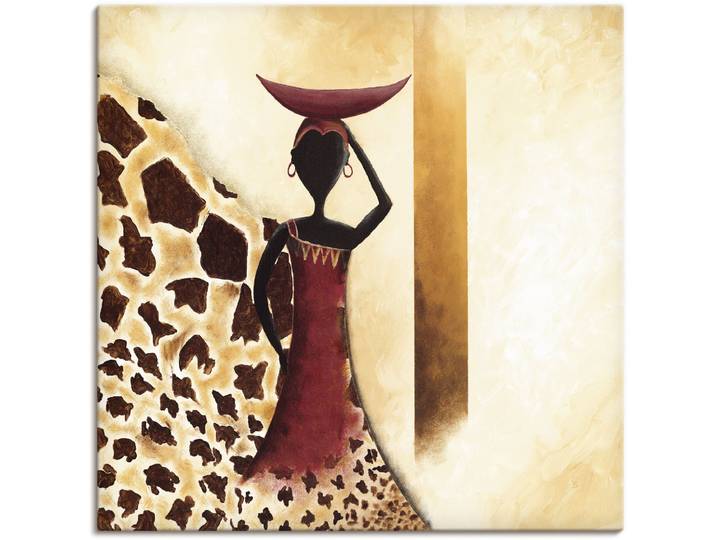 Leinwandbild ARTLAND Afrikanische Frau II , weiss (farbe bild(er): weiß), B:50cm H:50cm, Bilder, Leinwandbild, auf Holzrahmen gespannt
