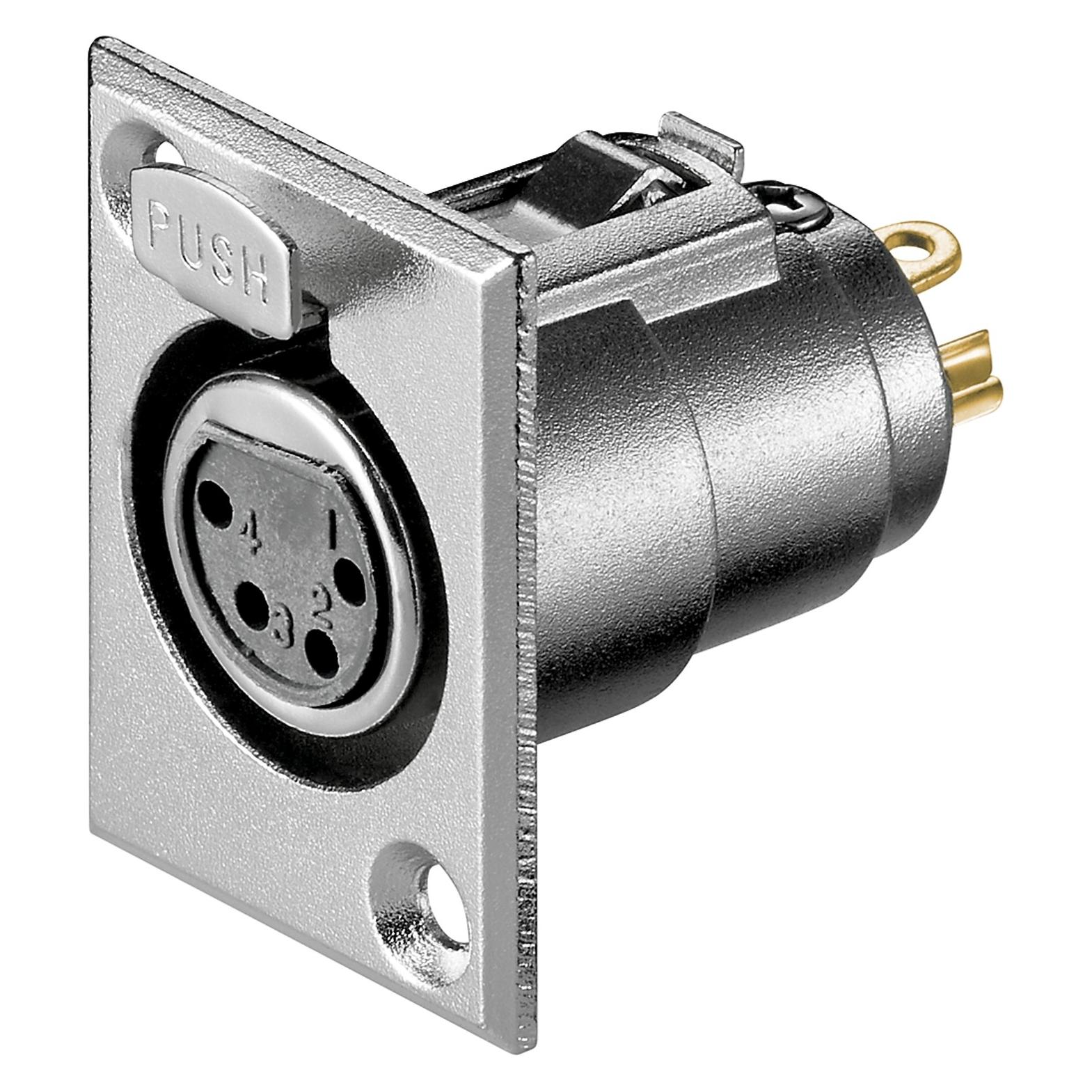 Goobay Mikrofon-Einbaubuchse, XLR-Buchse 4-Pin (11972)