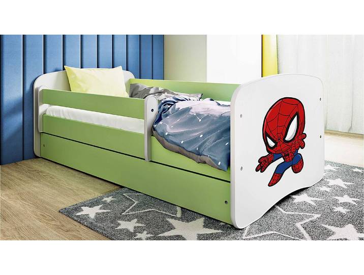 Lit simple Buyo - Little Hero 70 x 140cm Avec sommier à lattes Vert/Vert clair
