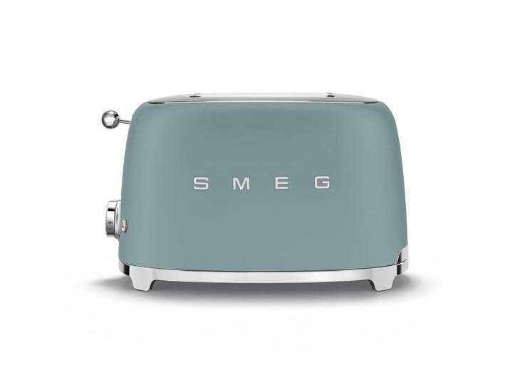 Smeg Toaster, Grün, Metall, 31x19.5x20 cm, Krümelschublade, Auftaufunktion, Aufwärmfunktion, Schnellstoppfunktion, automatischer Auswurf nach Röstende, Bagel-Funktion, Kochgeschirr, Küchengeräte, Toaster