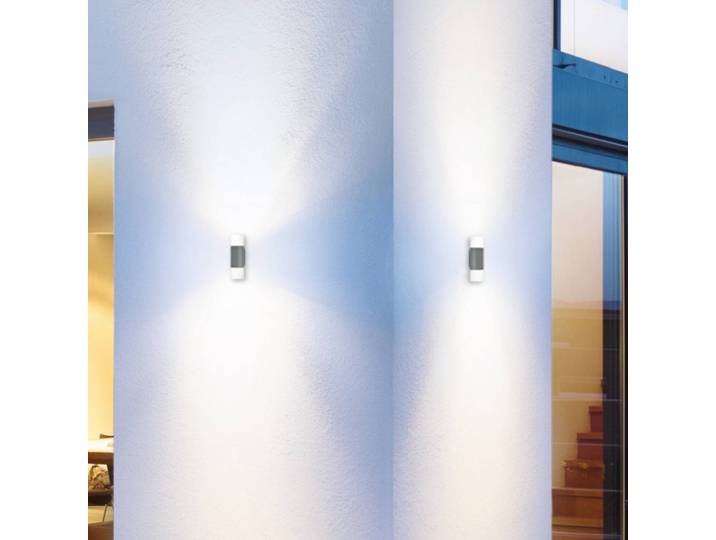 LED-wandlamp buiten L 910, alu / grijs / zink, Aluminium, Modern, LED wandlamp buiten