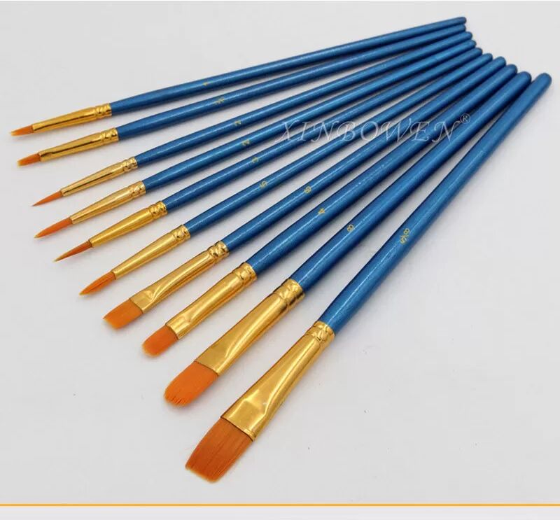 INF 10er-Set Nylonhaar-Pinsel HB-2874 Perlblau