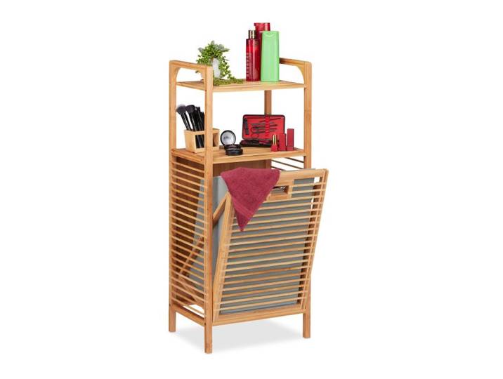 Relaxdays Etagère salle de bain corbeille à linge