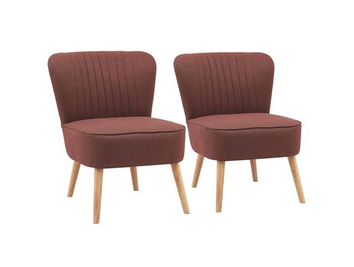Oviala 2 Sessel im Crapaud-Stil aus Stoff, Bordeauxrot