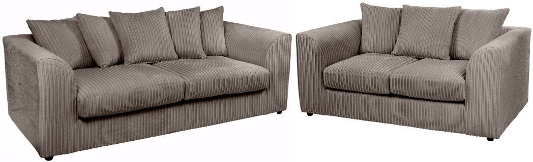 Zipcode Design Moana 2 Piece Corduroy Standard Living Room Set Charcoal 2