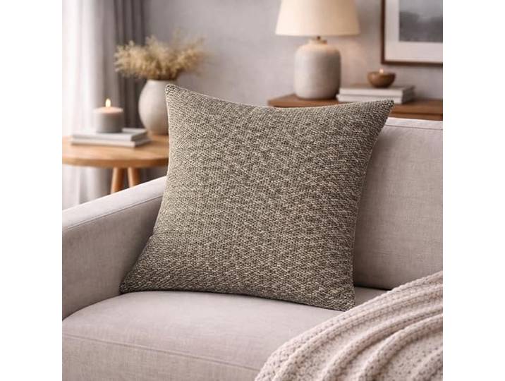 HOME WOHNIDEEN Housse de Coussin\, Aspect Lin\, sans Rembourrage\, Couleur : Sable\, Dimensions : 40 x 40 cm\, Nombre : 1