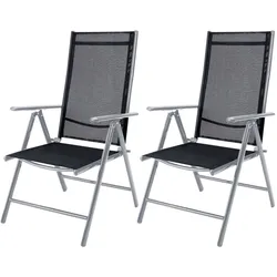 CASARIA® Aluminium Gartenstuhl Bern Klappbar Silber 2er Set