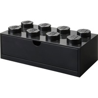 LEGO Schreibtischschublade 8 , Aufbewahrungsbox schwarz, Noppen