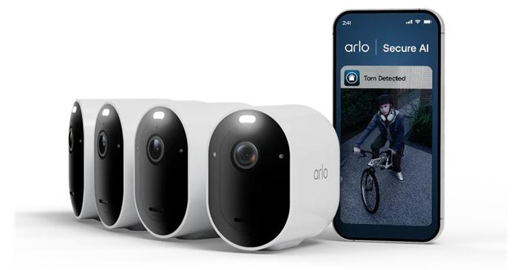 Arlo Pro 6 2K+ Überwachungskamera, 4er Set, IP-Sicherheitskamera, Draußen, Verkabelt & Kabellos, 7,5 m, Amazon Alexa & Google Assistant, Auto