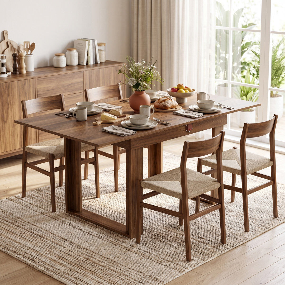Brambly Cottage Folding Dining Table Grey Wood