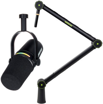 Shure MV7 Plus Broadcast Arm Bundle Schwarz