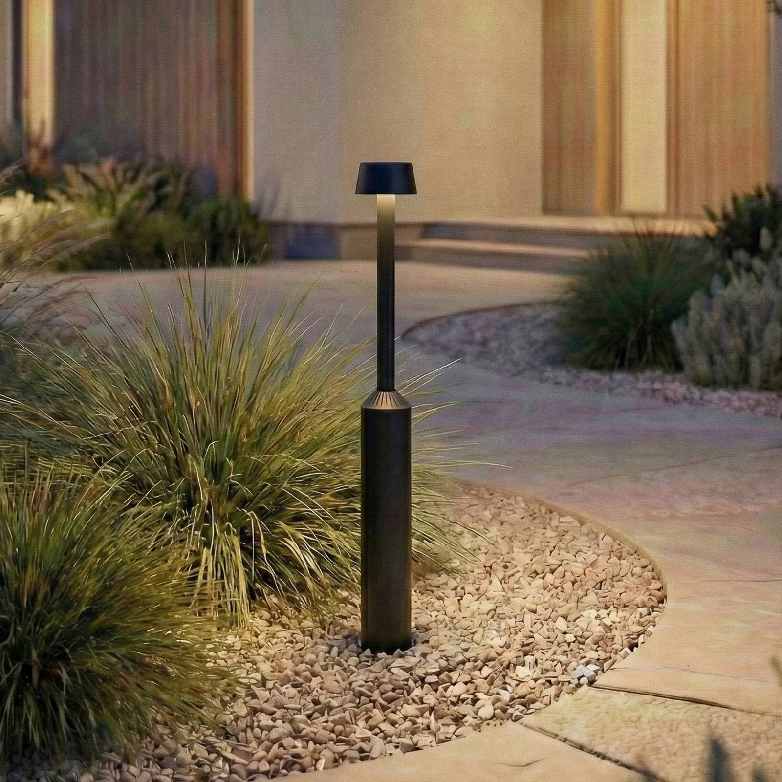 LED Wegeleuchte Tareko Lucande, schwarz, Aluminium, Modern, LED Außenleuchte